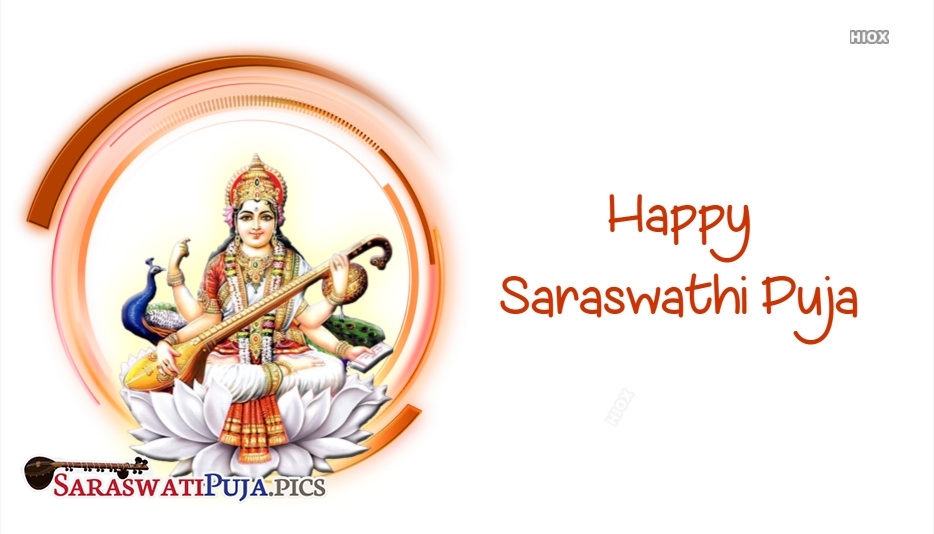 Happy Saraswati Puja Pic Download - Happy Saraswati Puja 2020 - HD Wallpaper 