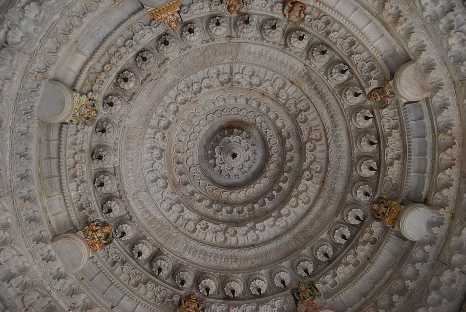 Temple, India, Jain, Religious, Carving, Hindu, Hinduism, - Circle - HD Wallpaper 