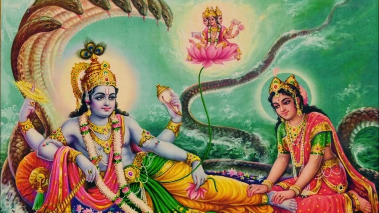 Laxmi Narayan Hd Wallpaper - High Resolution Lord Vishnu - HD Wallpaper 