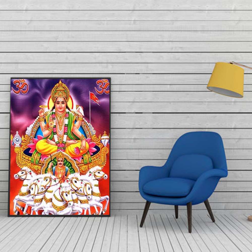Lord Surya Wall Art Painting - God Surya Bhagwan Hd - HD Wallpaper 