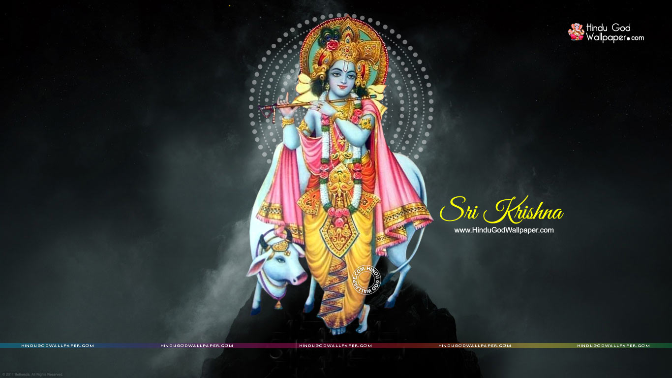 Lord Krishna Wallpaper High Resolution Lord Krishna Hd 1366x768 Wallpaper Teahub Io