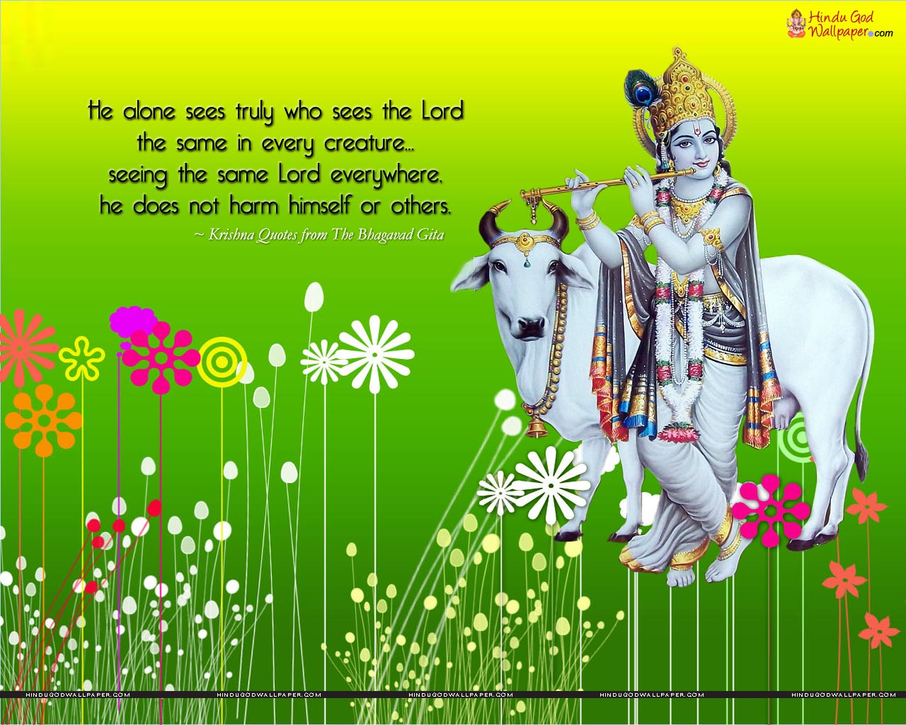 God Wallpaper Krishna - Best Hindu God Quotes - HD Wallpaper 