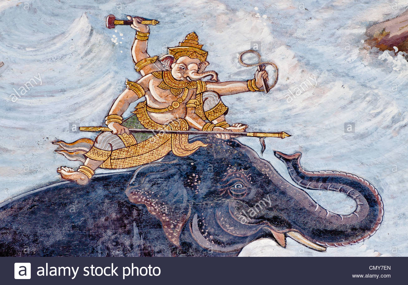 Ganesh, The Indian God, Vintage Traditional Thai Style - Ganesh Thai - HD Wallpaper 