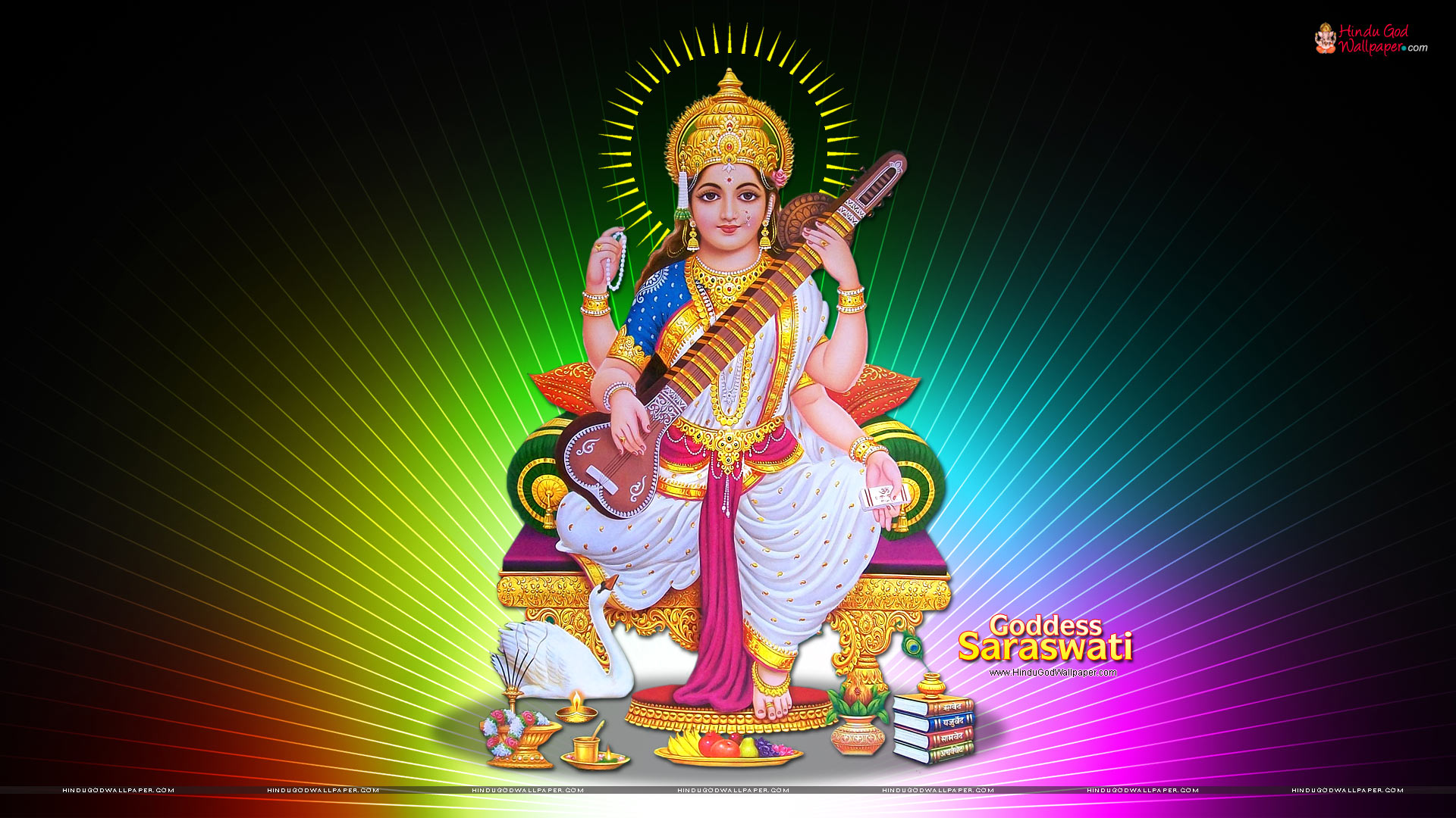 Saraswati Hd Wallpapers - सरस्वती माँ इमेज Hd - HD Wallpaper 