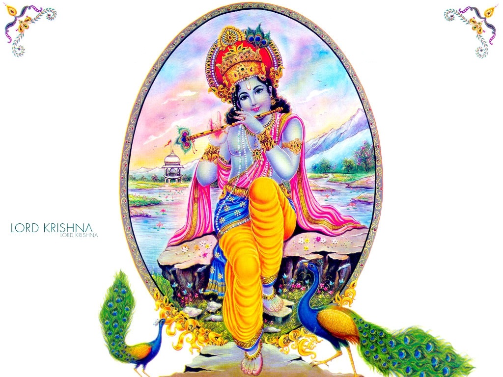 Lord Krishna Hd Wallpapers 1080p - Lord Krishna With Peacock - HD Wallpaper 