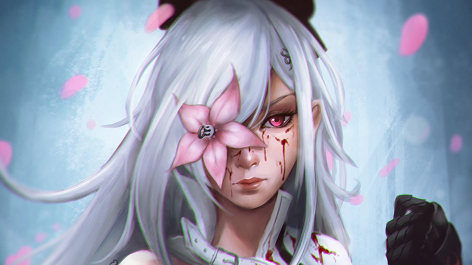 Anime Flower Eye Patch - HD Wallpaper 