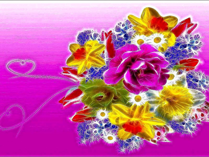 Love Message Wallpaper - Floral Design - HD Wallpaper 