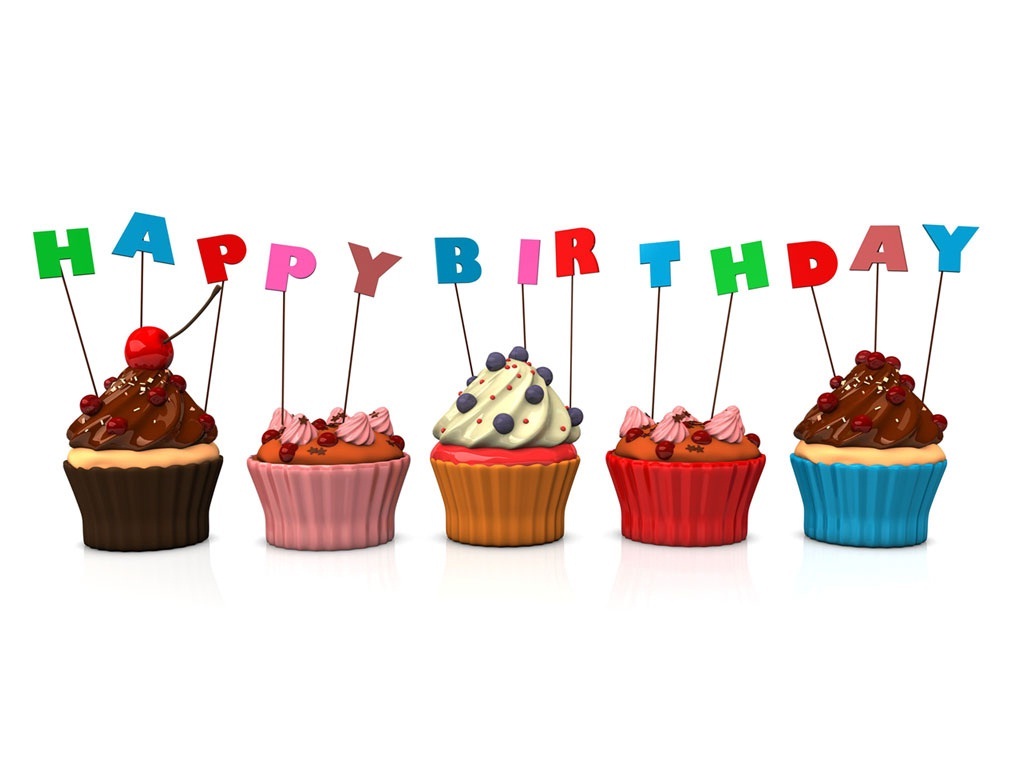 Happy Birthday Cake Cup With Message Wallpapers And - Happy Birthday Cupcake Png - HD Wallpaper 