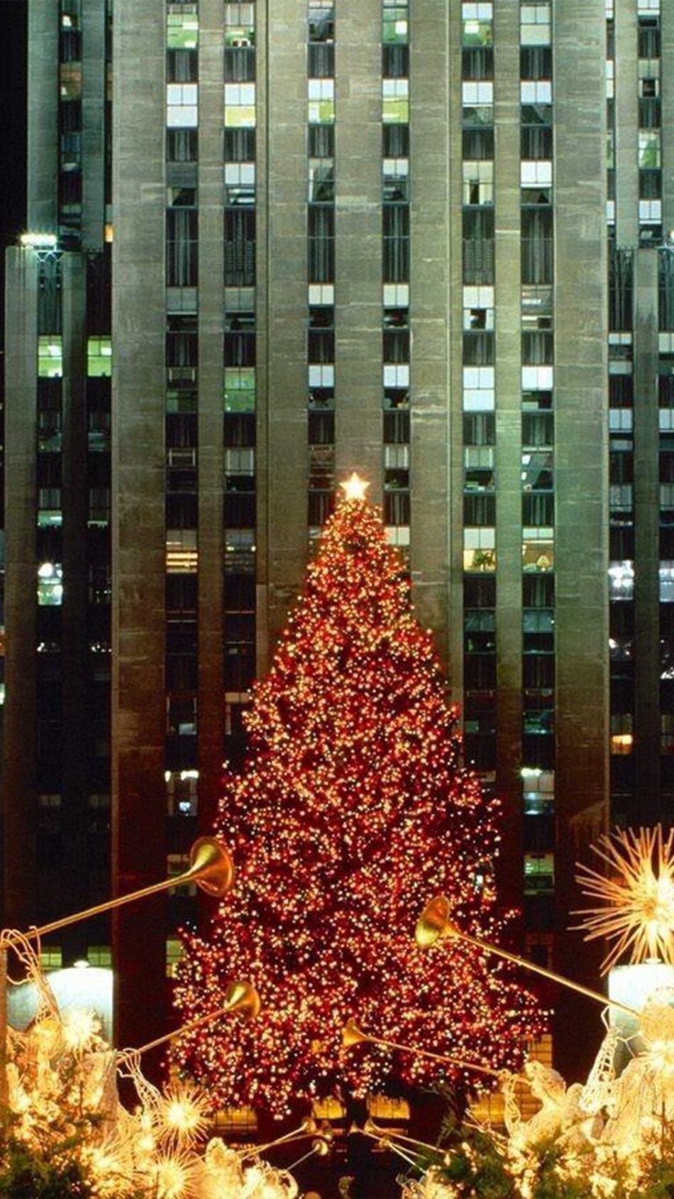 Christmas Tree Lights City Festival 4k Ultra Hd Mobile - Merry Christmas New York - HD Wallpaper 