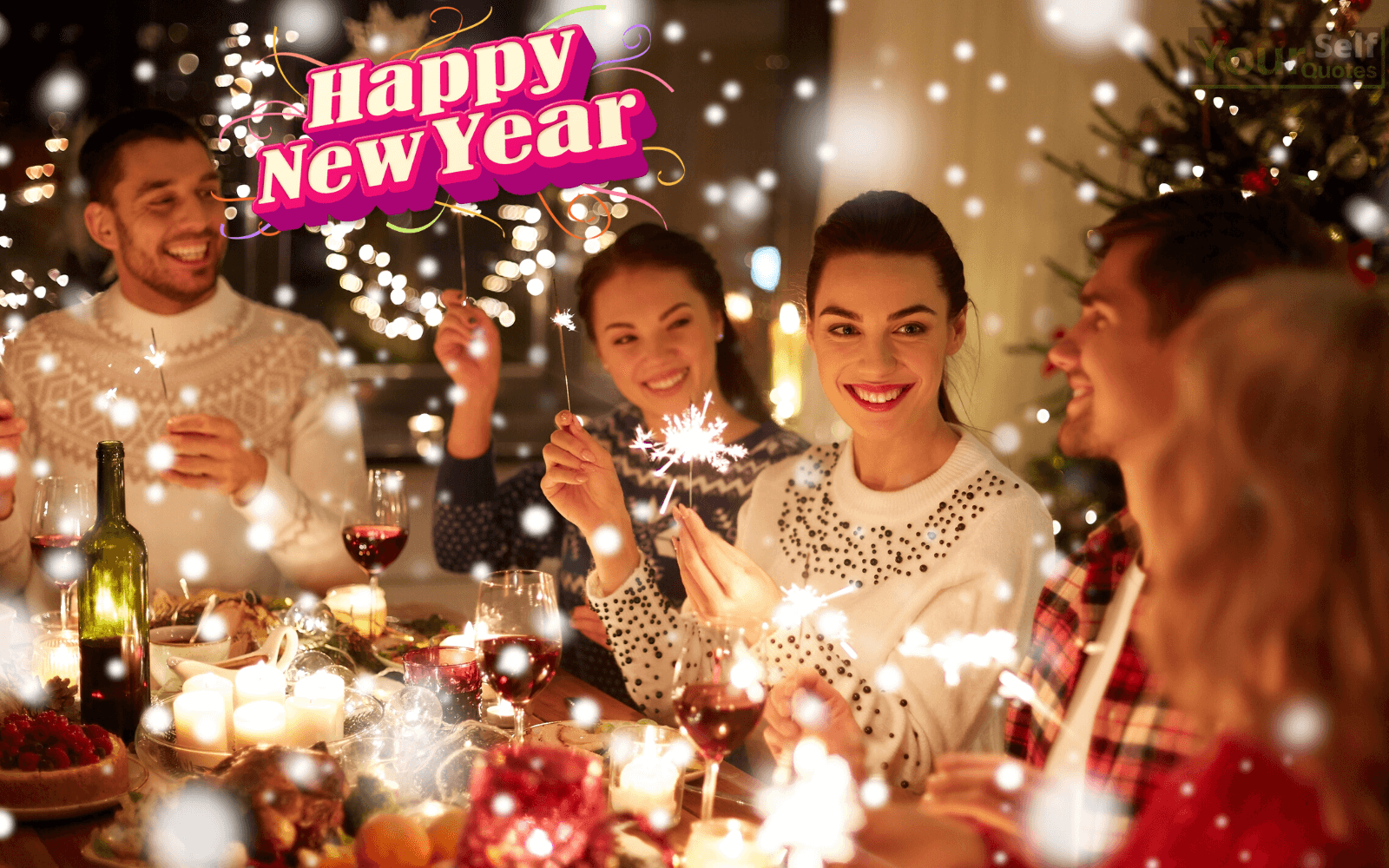 New Year Wishes Wallpaper - People Celebrating Christmas - HD Wallpaper 