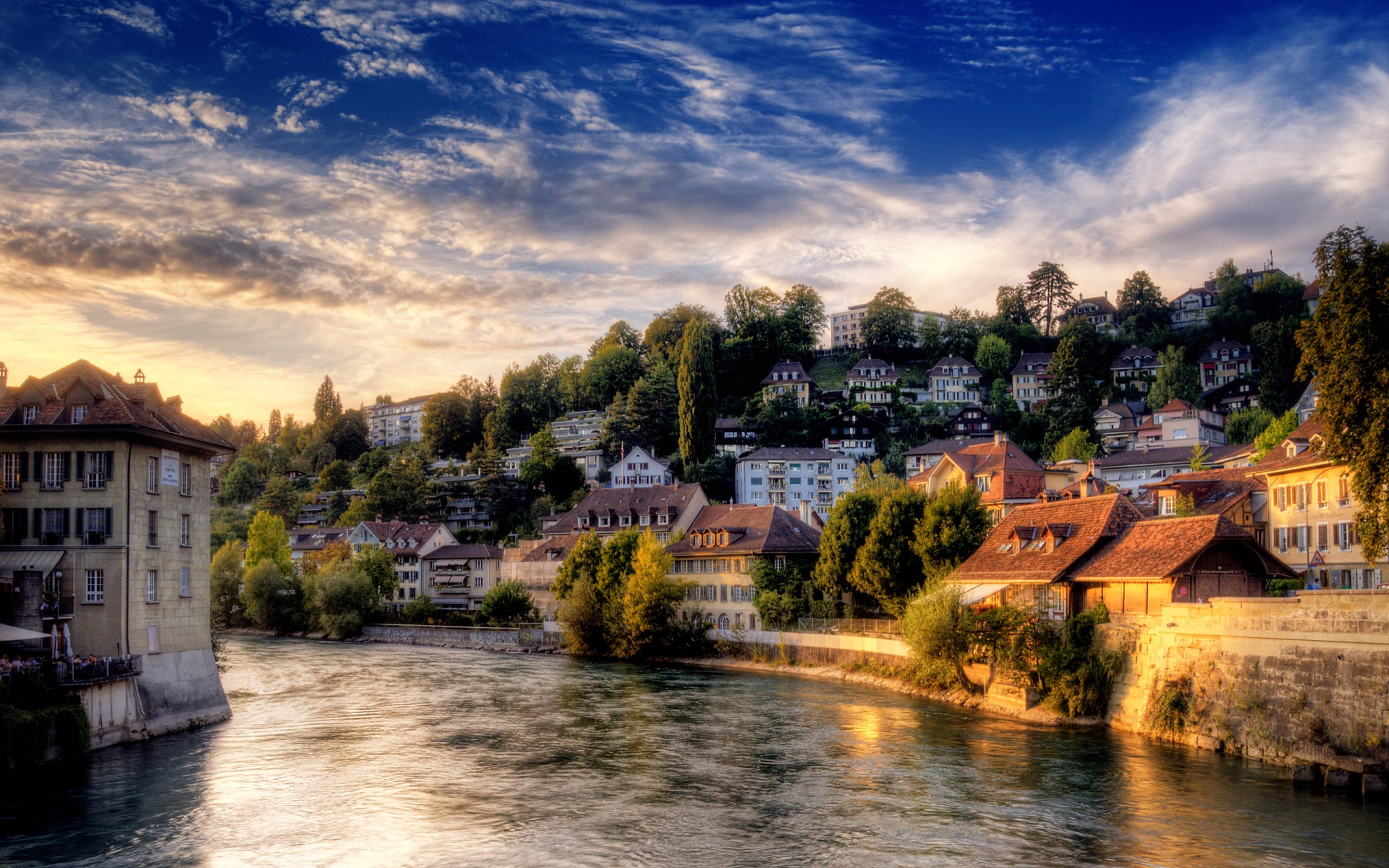 Hd Wallpaper Beautiful River View Switzerland Wallpaper - Hd Wallpapers Switzerland - HD Wallpaper 