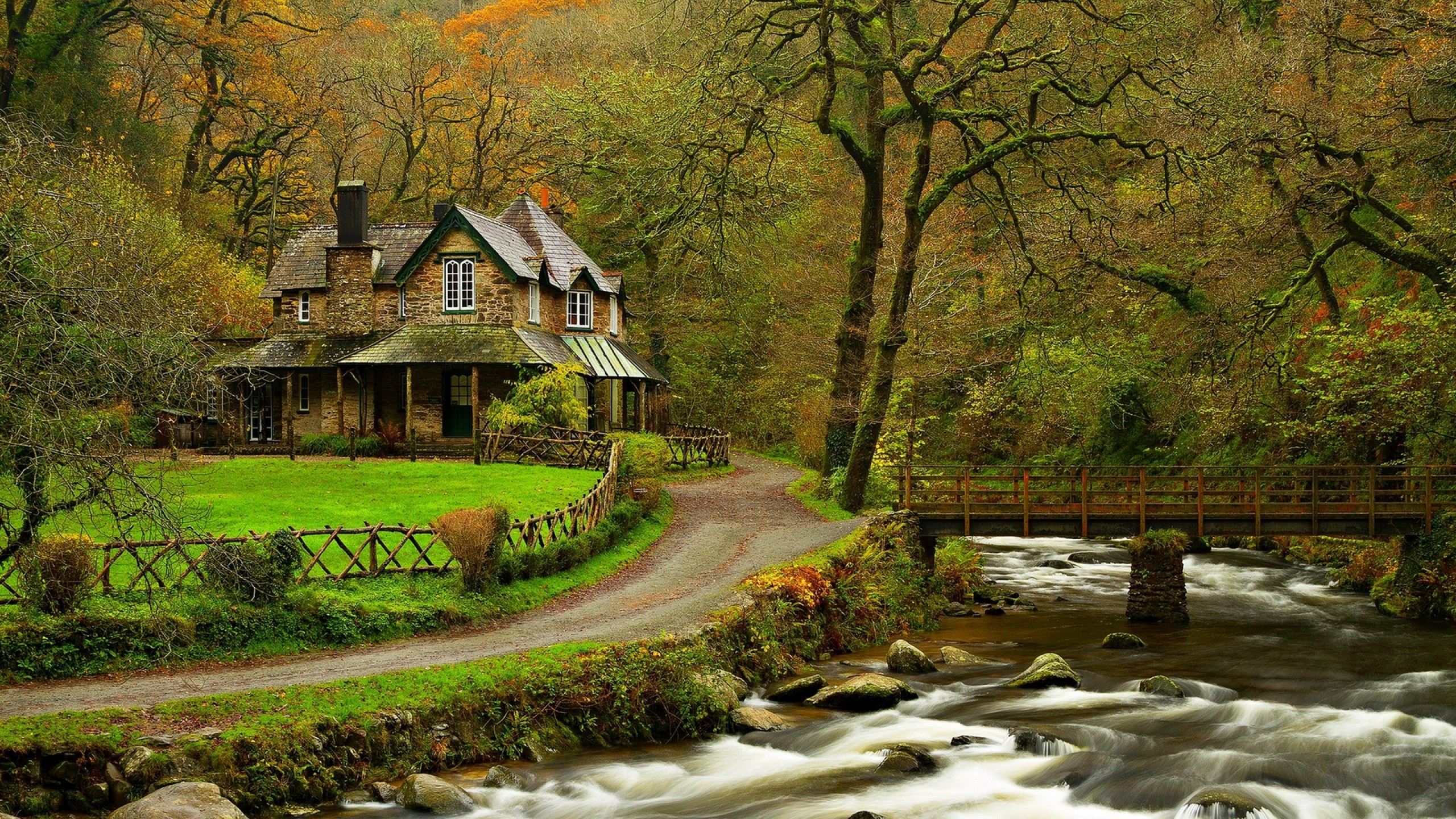 Beautiful House In The Forest - HD Wallpaper 