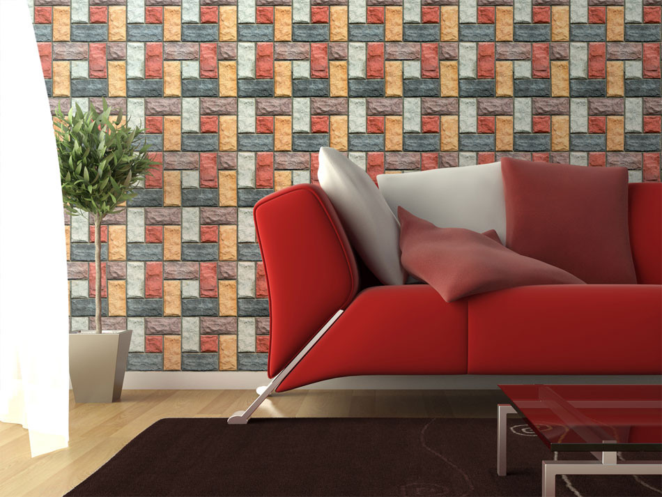 Modern Wallpaper Stone Tetris - Wall Decal - HD Wallpaper 