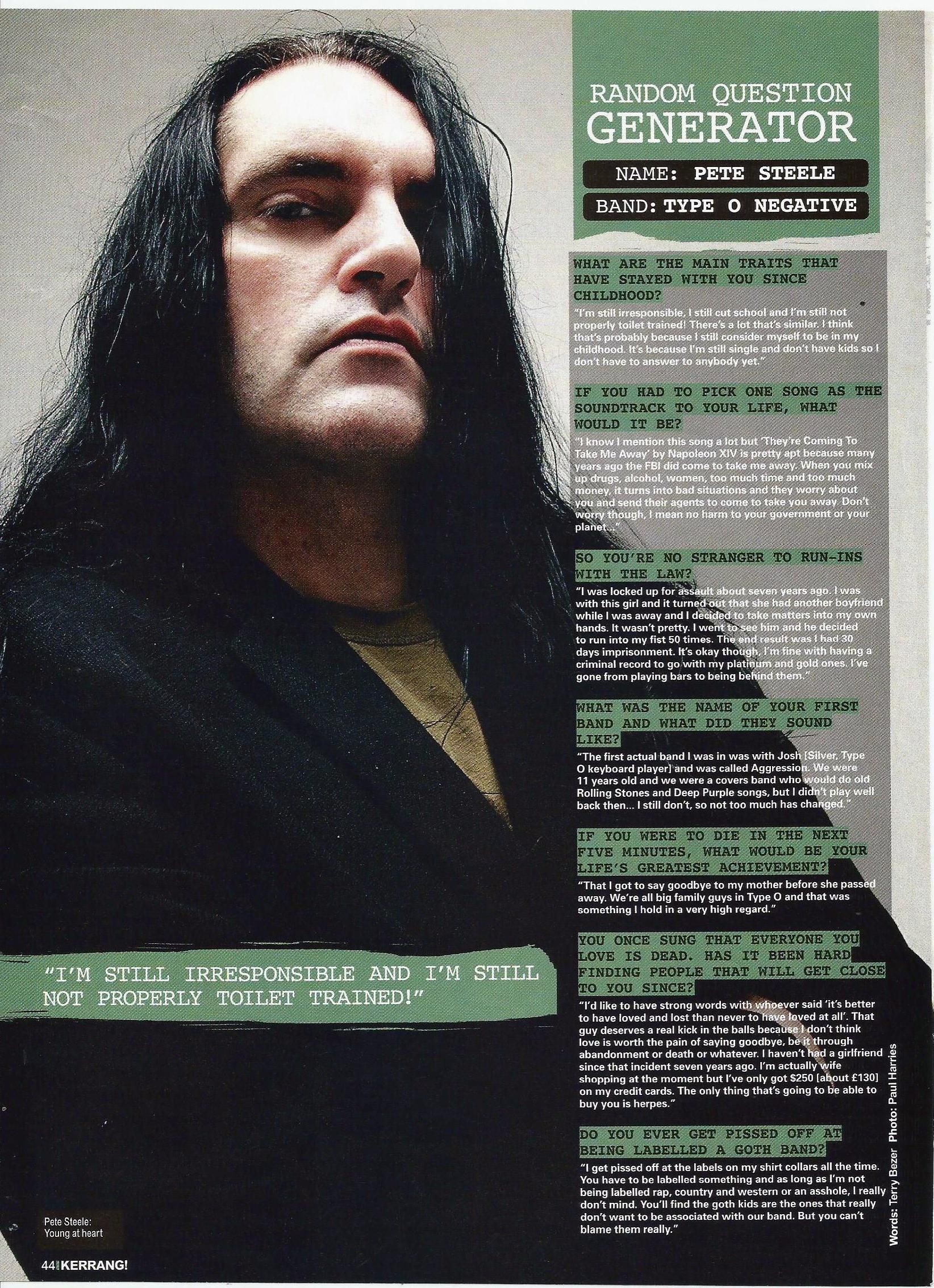 1644x2268, Peter Steele, From Kerrang Magazine - Pete Steele Carnivore Band - HD Wallpaper 