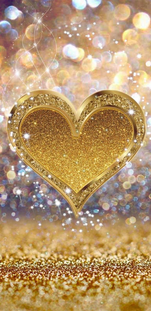 Glitter Rose Gold Heart - HD Wallpaper 