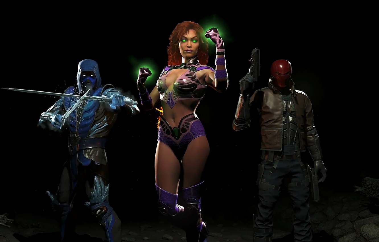 Photo Wallpaper Girl, Gun, Sub-zero, Dlc, Red Hood, - Injustice 2 Dlc 1 - HD Wallpaper 