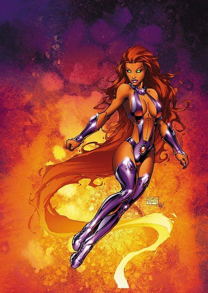 Starfire Dc Comics - Comic Book Starfire Titans - HD Wallpaper 