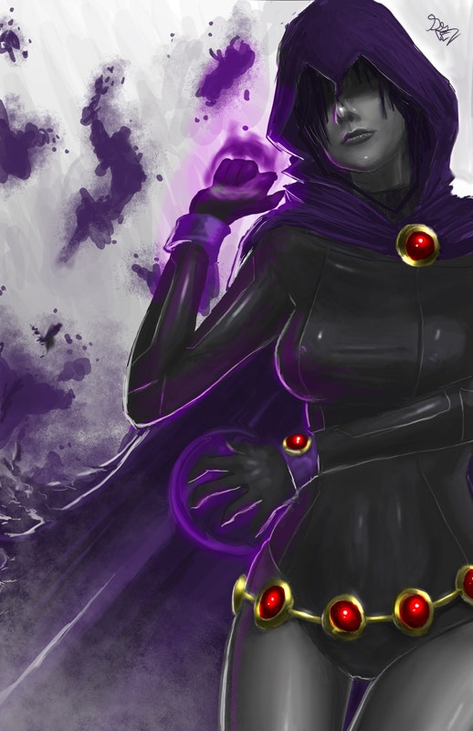 Raven Teen Titans Art - HD Wallpaper 