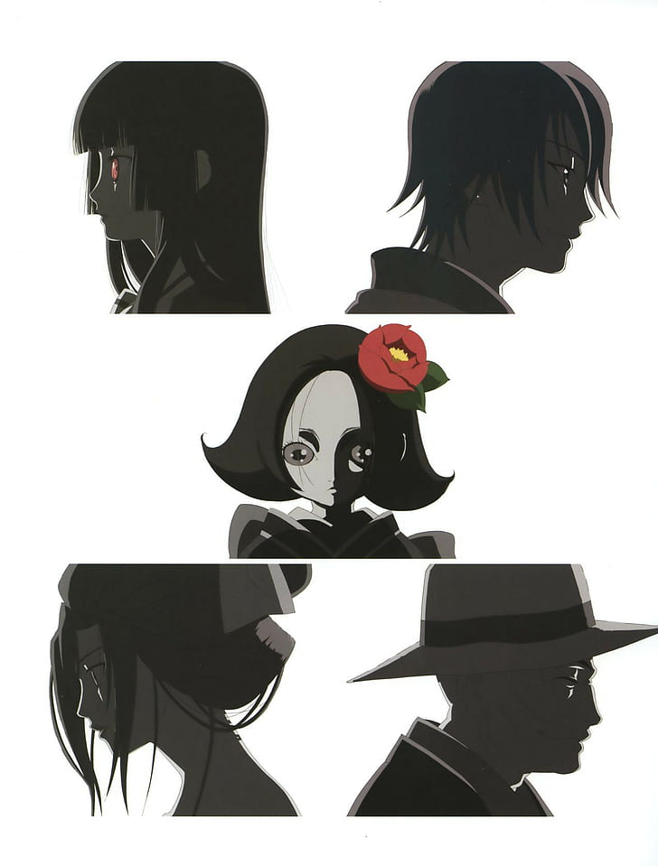 Jigoku Shoujo, Enma Ai, Anime Girls, Flower In Hair, - HD Wallpaper 