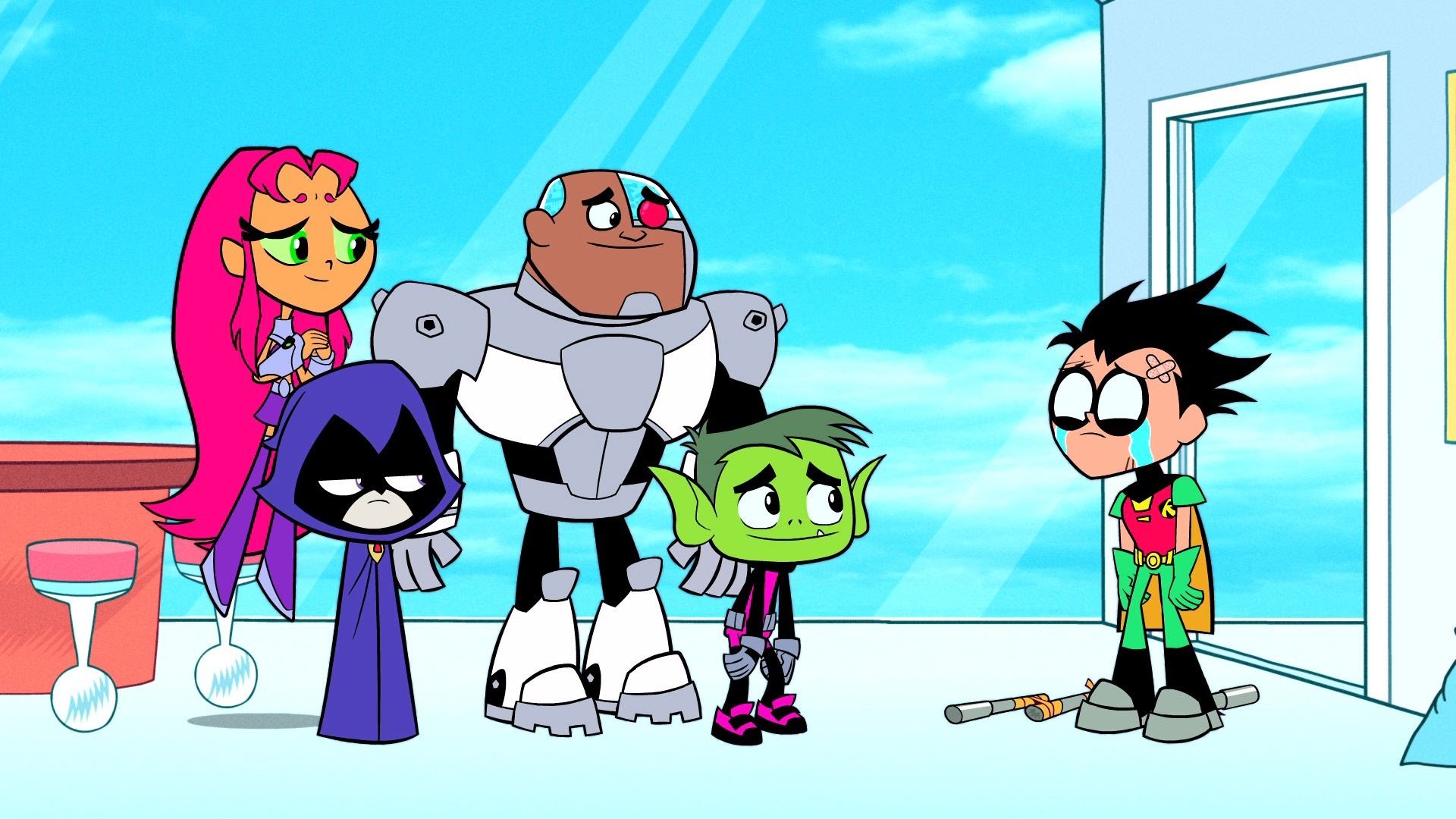 High Resolution Teen Titans Go Hd 1080p Wallpaper Id - Teen Titans Go Sad - HD Wallpaper 