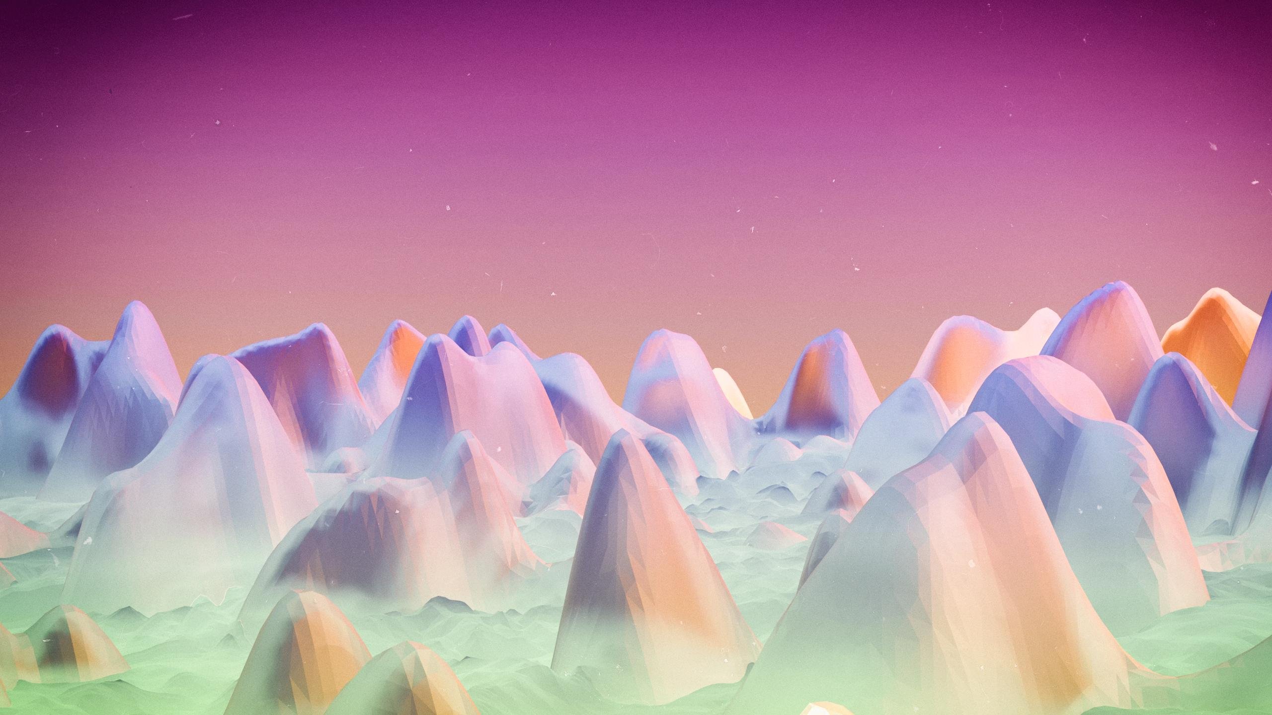Dreamy Poly Mountains Wallpaper - Illustration - HD Wallpaper 