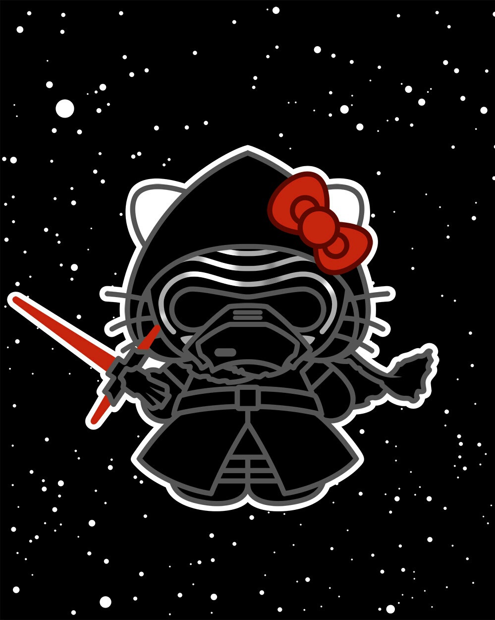 Hello Kitty, Star Wars, And Wp Image - Hello Kitty Kylo Ren - HD Wallpaper 