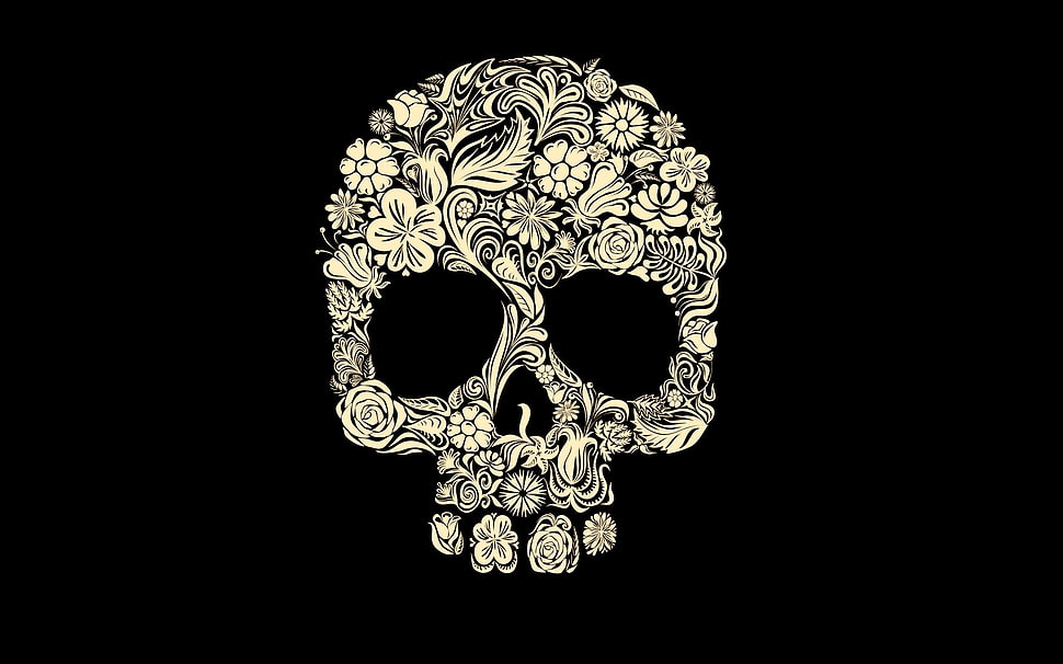 White Floral Skull Mandala Art Hd Wallpaper - Cool Tumblr Wallpapers Hd - HD Wallpaper 