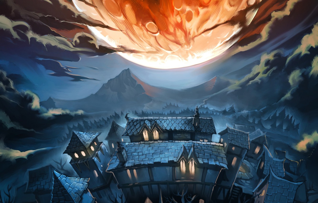 Photo Wallpaper The Moon, The Game, Art, Heroes Of - Hearthstone Witchwood - HD Wallpaper 