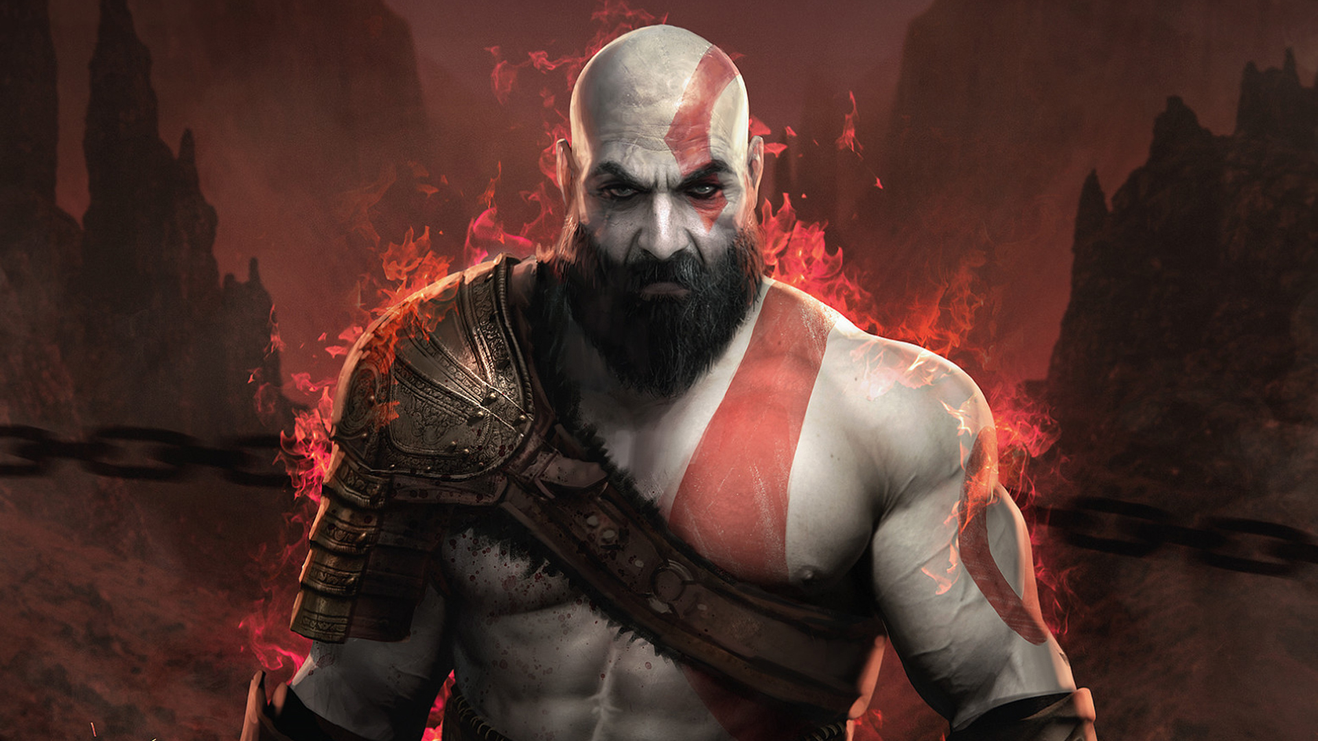 Wallpaper Of God Of War, 2018, Kratos, Video Game, - Iphone 6 God Of War - HD Wallpaper 