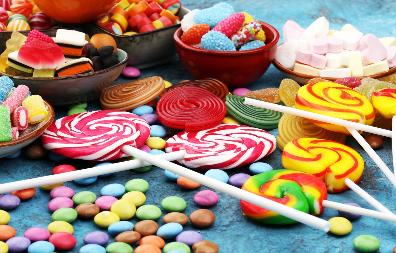 Photo Wallpaper Candy, Lollipops, Sweet, Pills, Marmalade, - Мармелада На Рабочий Стол - HD Wallpaper 