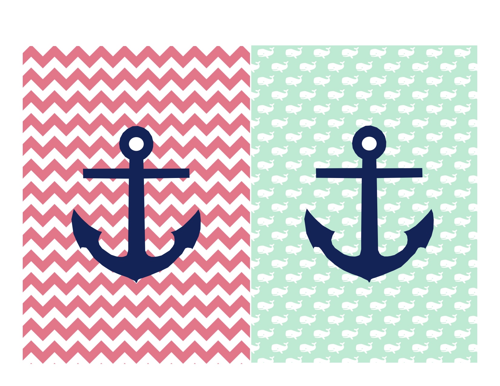 Anchor Wallpaper For Iphone - Cute Chevron Backgrounds With Anchor - HD Wallpaper 