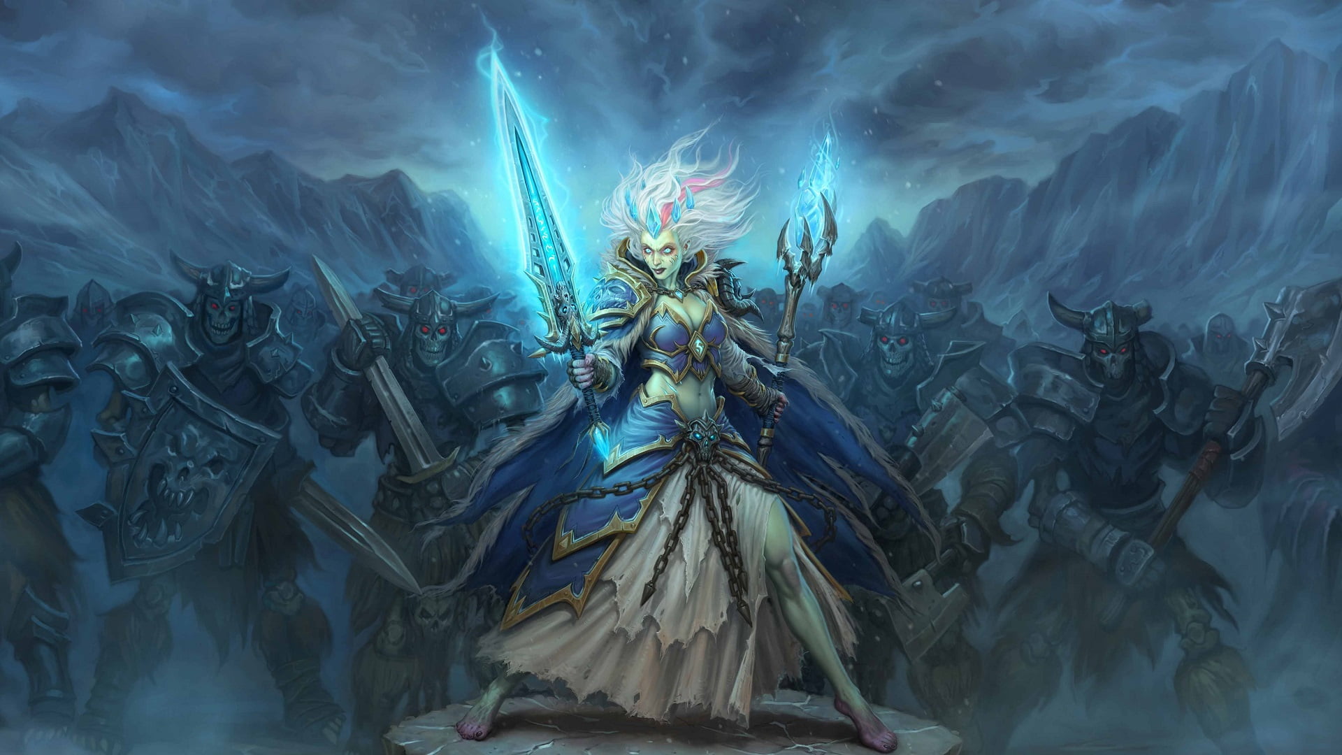 Hearthstone Frost Lich Jaina 19x1080 Wallpaper Teahub Io