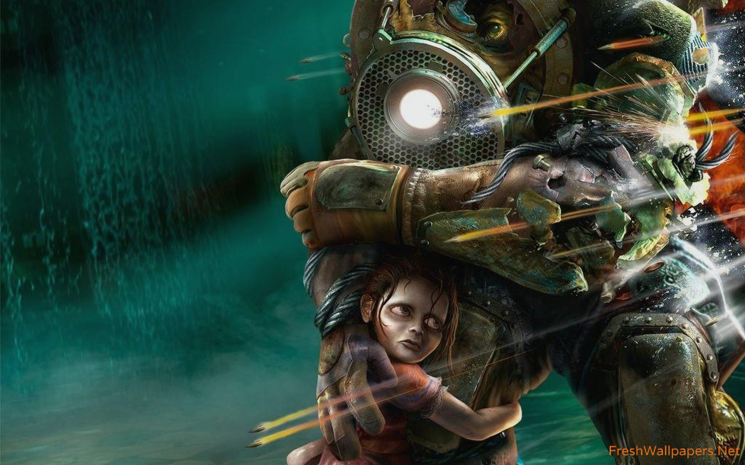 Bioshock Big Daddy And Little Sister - HD Wallpaper 