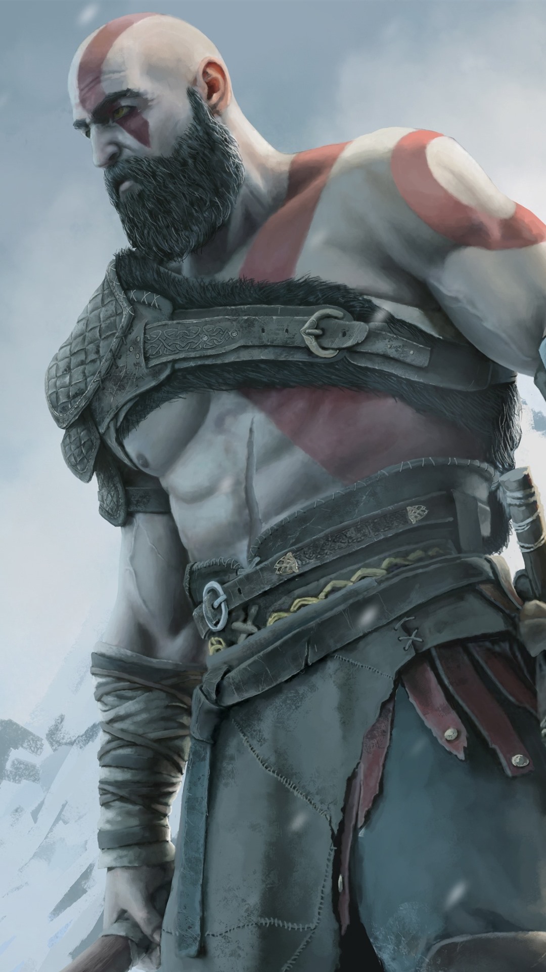 God Of War Ps4 Kratos Art - HD Wallpaper 