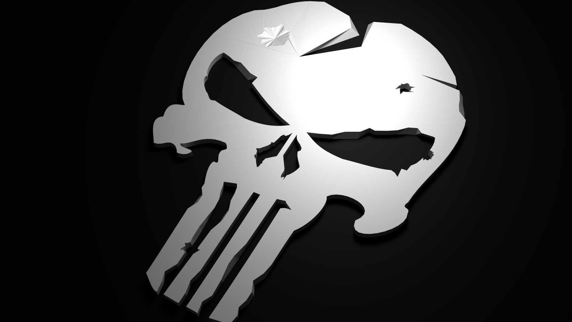 Low Poly Punisher Hd Wallpaper From Gallsource - Punisher Logo Wallpaper Hd - HD Wallpaper 