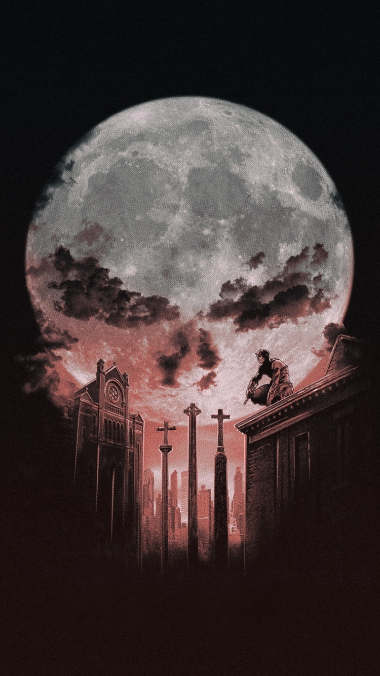 Punisher And Daredevil, Moon, Minimal, Art, Wallpaper - Just One Bad Day Away From Being Me - HD Wallpaper 