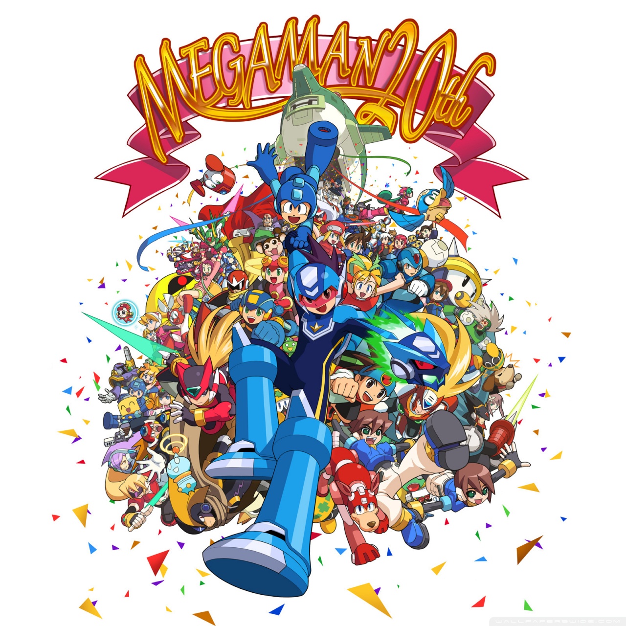 Mega Man Anniversary 20 - HD Wallpaper 