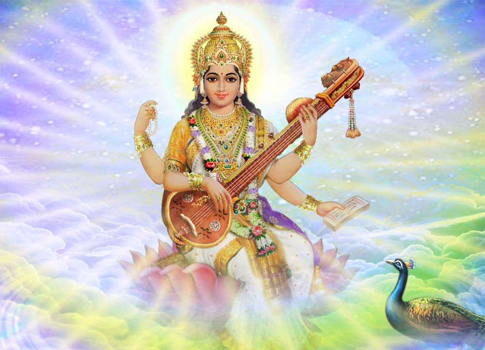 Goddess Saraswati - HD Wallpaper 