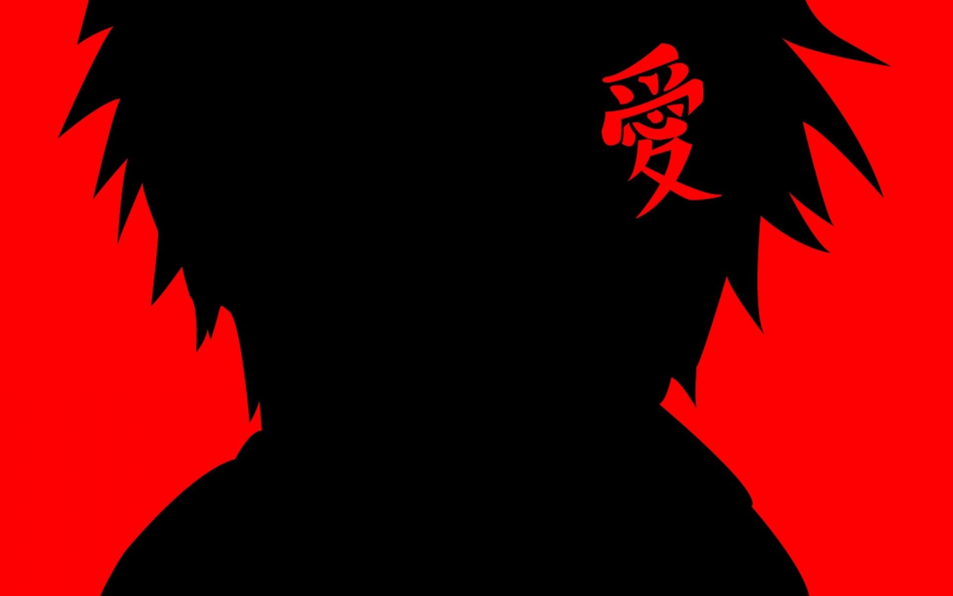 Silhouette Vector Naruto Shippuden Gaara Red Background - Naruto Red - HD Wallpaper 