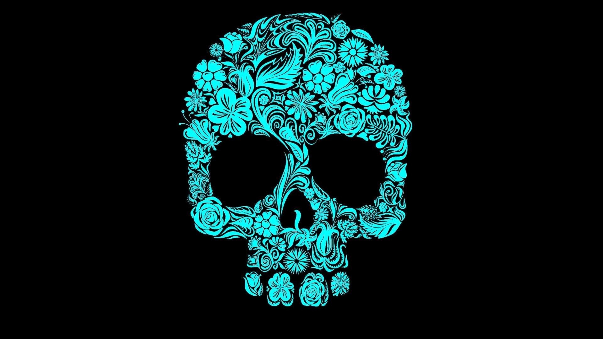 Punisher Wallpaper 1920x1080 - High Resolution Sugar Skull Black Background - HD Wallpaper 