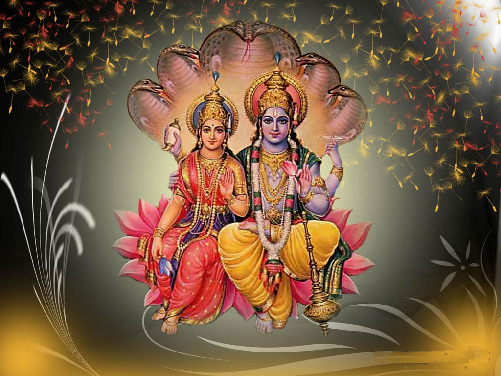 Bhagwan Vishnu And Laxmi Image - Hd Wallpaper Bhagwan Vishnu - HD Wallpaper 