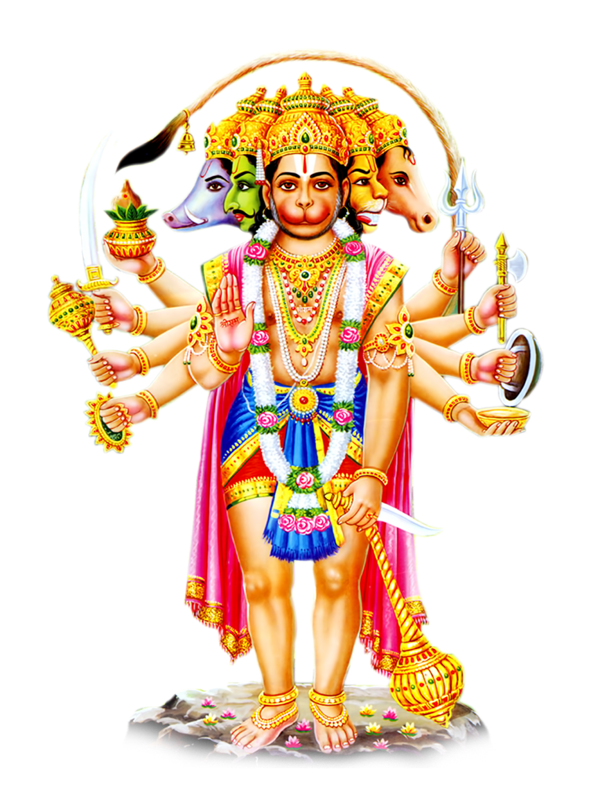 Panchmukhi Hanuman Image Png - HD Wallpaper 