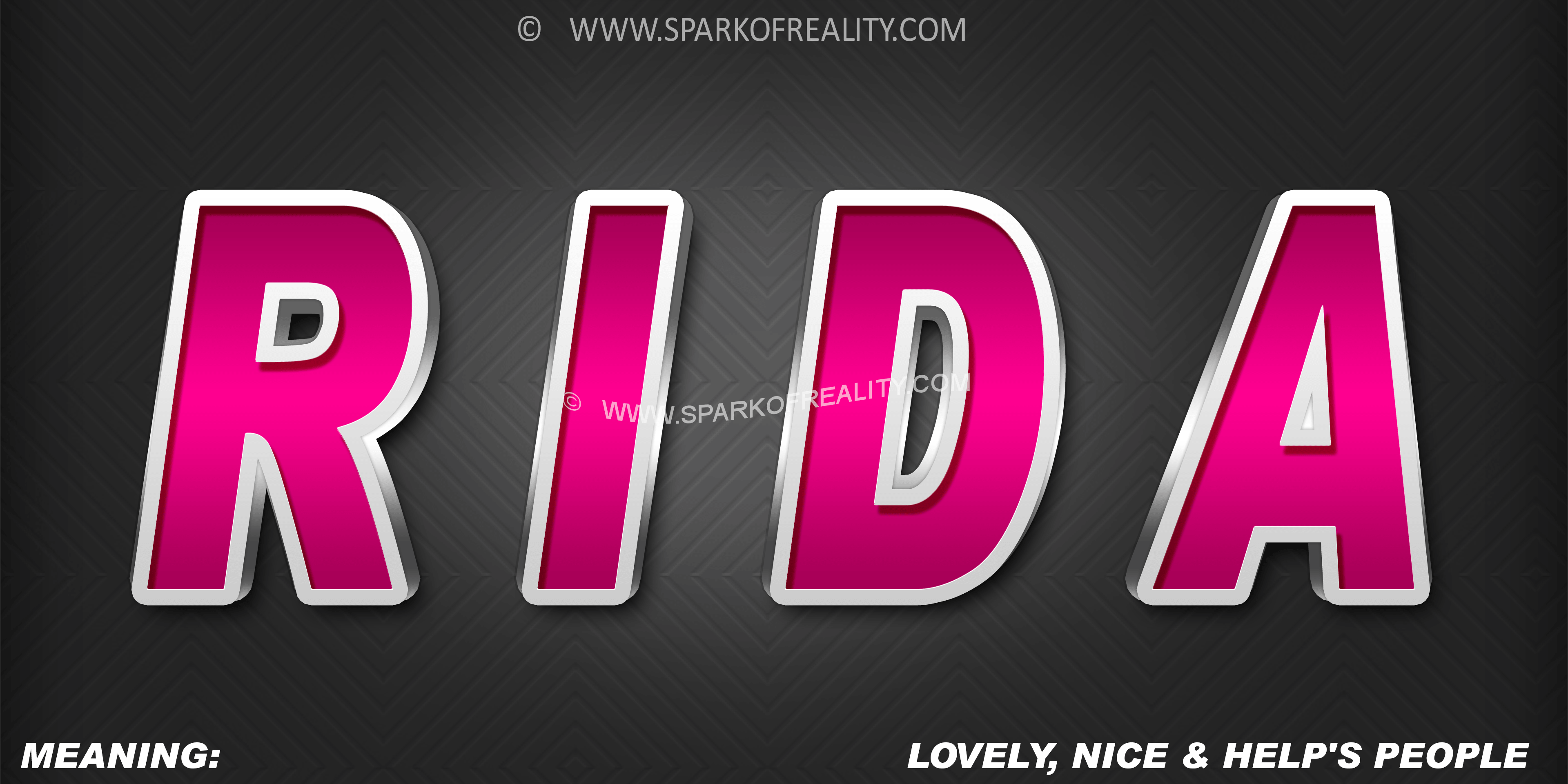 Rida Name 3d Wallpaper Download Free - Graphic Design - HD Wallpaper 