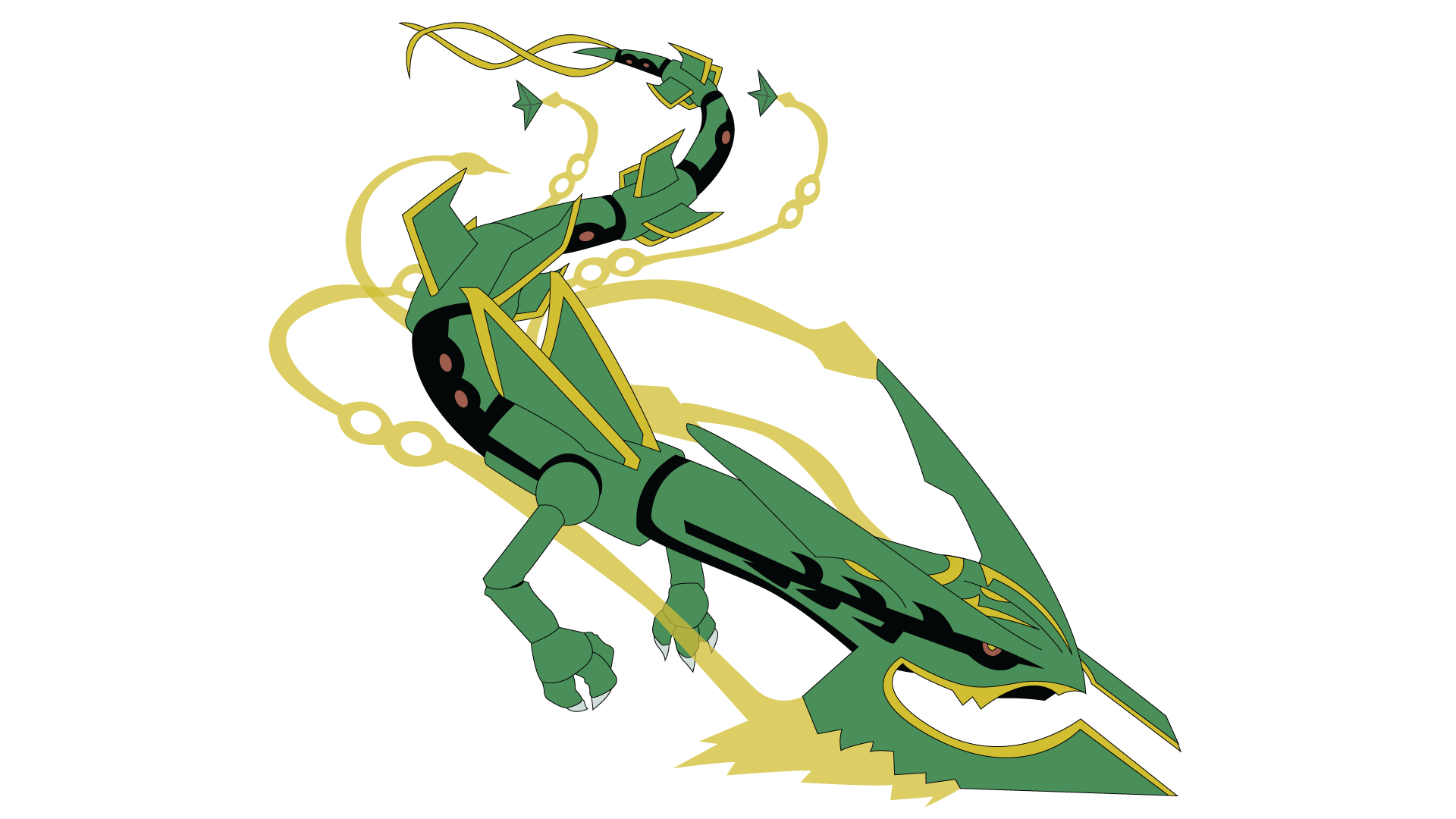 After Carefully Analyzing The Reveal Video, Here S - Shiny Mega Rayquaza Drawing Easy - HD Wallpaper 