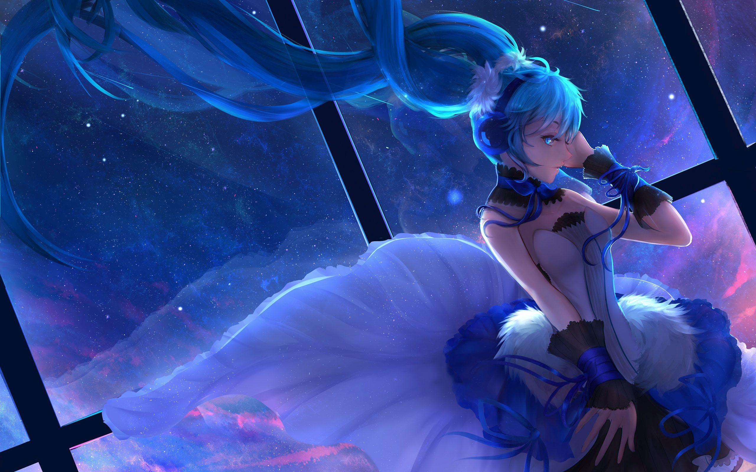 Hd Hatsune Miku Listening To Music - Hatsune Miku Listening To Music - HD Wallpaper 
