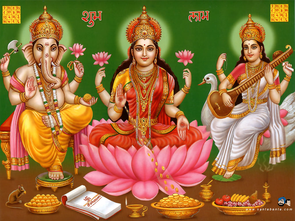 Indian Hindu God Images Wallpapers Indian Lord Photos - Diwali Laxmi Puja 2017 - HD Wallpaper 