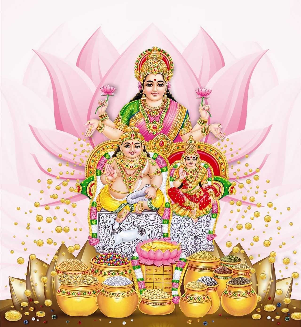 Goddess Lakshmi And Kubera - HD Wallpaper 