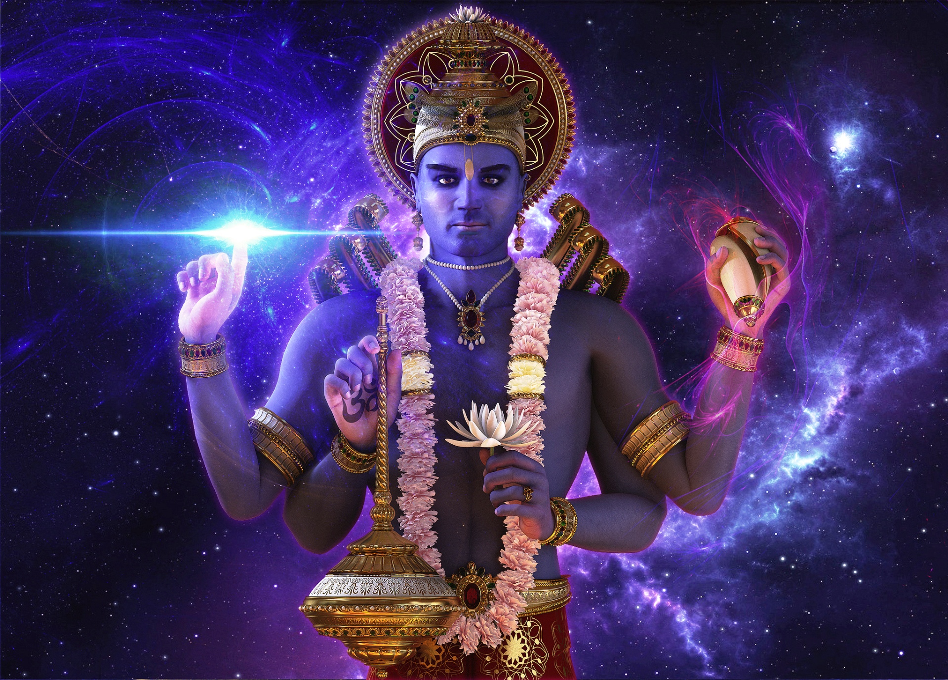 Lord Krishna With Sudarshan Chakra - HD Wallpaper 