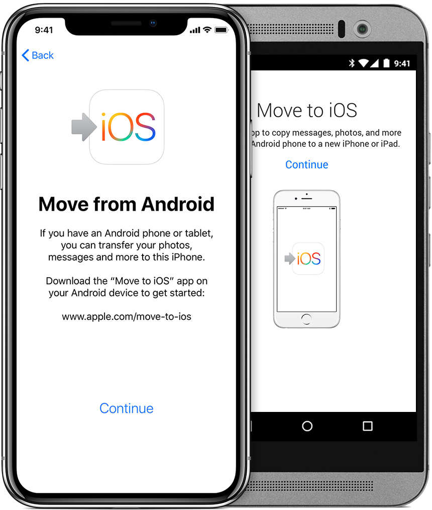 Screens Showing The Move To Ios App On Iphone And Android - Android To Ios Transfer - HD Wallpaper 