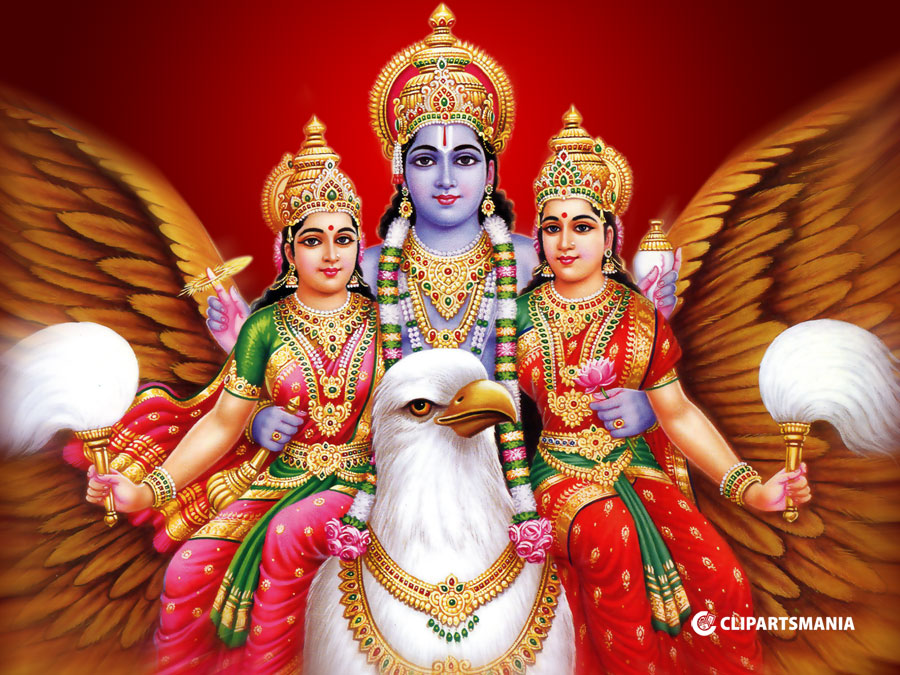 Lord Vishnu With Garuda - HD Wallpaper 